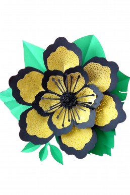 Molde de flor Brillo Dorado para descargar Gratis