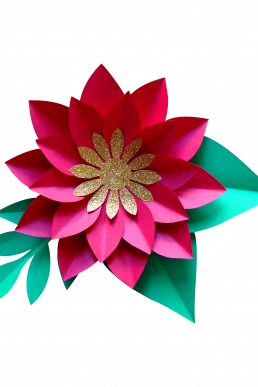 Molde de flor Roja con Dorado para descargar Gratis