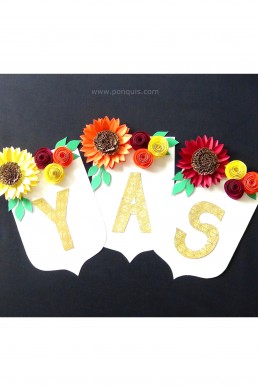 Molde de Banderines con Mini girasoles para descargar Gratis