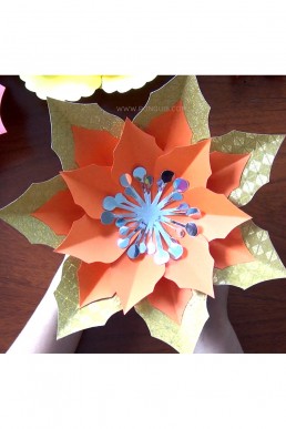 Moldes de Flor de Navidad Pequeña con Centro Descargar Gratis PDF