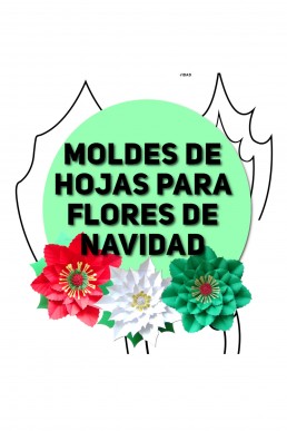 Moldes de Hojas para Flores de Navidad Descarga Gratis en PDF