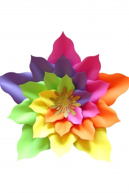 Moldes de flor Navidad Arcoíris para Descargar Gratis en PDF