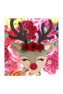 Moldes de Reno con Flores para Descargar Gratis en Pdf