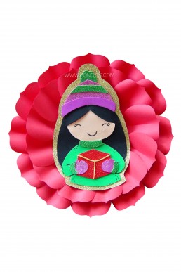 Moldes Gratis de Niña Navideña para Decorar Descarga en pdf