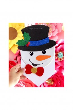 Moldes de Banderín de Muñeco de Nieve para Descargar Gratis en PDF