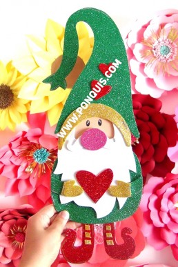 Moldes de Gnomo con Corazones para Descargar Gratis en PDF