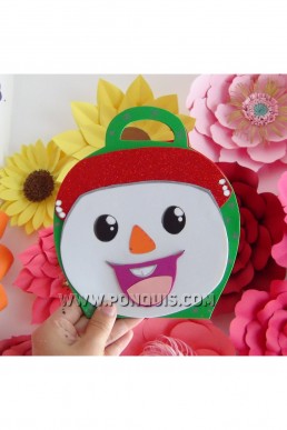 Moldes de Dulcero de Muñeco Nieve para Descargar Gratis en Pdf