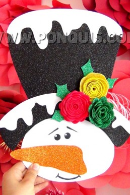 Moldes de Muñeco de nieve para decorar Descargar GRATIS EN pdf