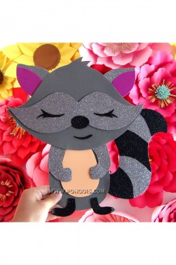 Moldes de Mapache Decorativo para Descargar Gratis en PDF