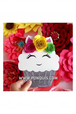 Moldes de Cupcake Unicornio para descargar Gratis en Pdf