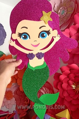 Moldes de Sirenita Cartoons para Descargar Gratis en PDF