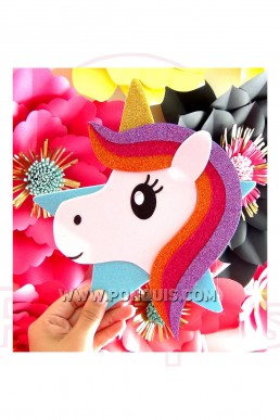 Moldes de Unicornio Decorativo con Estrella para Descargar Gratis en PDF