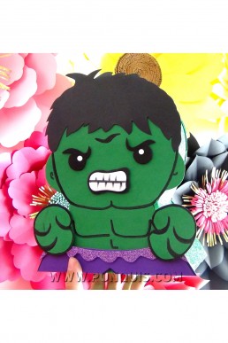 Moldes de Mini Piñata Cotillón de Hulk para Descargar Gratis en PDF