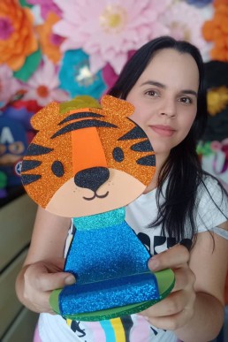 Moldes de Porta Celular Movil de Tigre para Niñas y Niños Descarga Gratuita en PDF