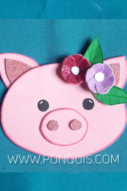 Moldes Gratis en PDF de Cerdita Decorativa con Flores