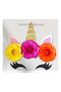 Moldes de Decoración de Unicornio con Rosas Gigantes Descarga Gratuita en PDF