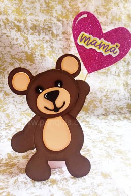 Moldes de Oso Decorativo para regalo de Mamá Descarga GRATIS EN PDF