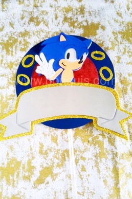Moldes para Descargar Gratis de Cake topper de Sonic en PDF