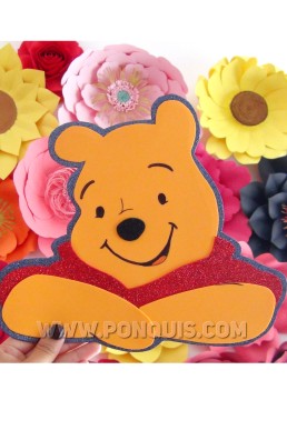 Moldes para Descargar Gratis de Topper Decorativo para fiestas infantiles con tematica de Winnie Pooh