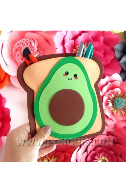 Moldes para Descargar Gratis de organizador con forma de Sandwuich de Aguacate