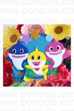 Moldes de Topper Decorativo de Baby shark Para Descargar Gratis en PDF
