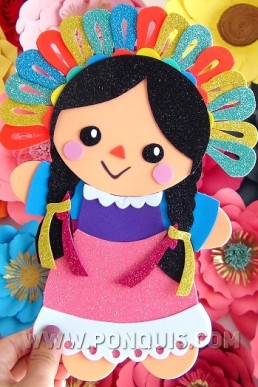 Moldes para realizar linda Muñeca Maria Mexinaca en foami Descarga Gratis en PDF