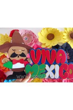 Moldes para realizar Adorno Decorativo de Charro con letras Timoteo Viva México