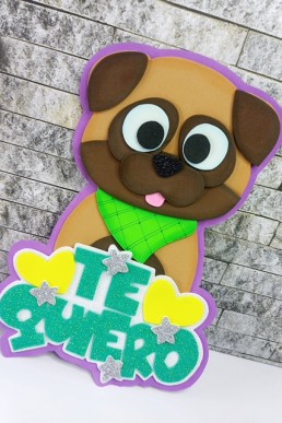 Moldes digitales para realizar Perrito Decorativo con lindas palabras