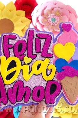 Moldes para realizar Topper Decorativo de Feliz Día Amor en pdf