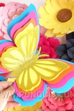Moldes para realizar Mariposas Decorativas en cartulinas de colores