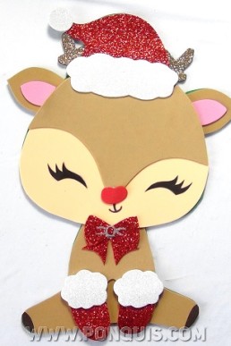 Moldes para realizar Reno Bebé decorativo de Navidad