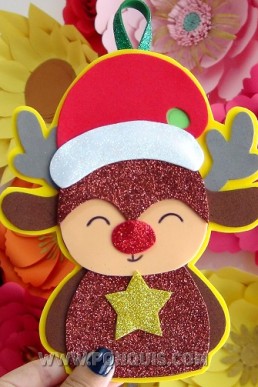 Moldes para realizar Pin de Reno decorativo de Navidad