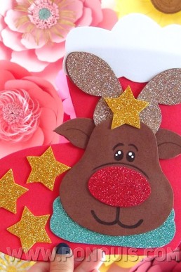 Moldes para realizar Bota navideña de Reno Rodolfo