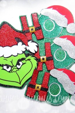 Moldes para realizar Adorno Decorativo con el Grinch Ho Ho Ho