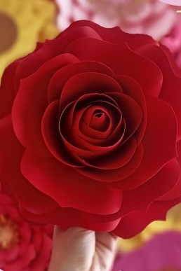 Moldes para realizar Rosa de Papel Roja para Navidad