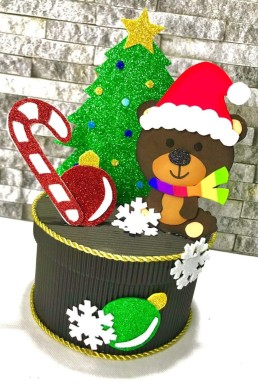 Moldes para realizar Osito con decoraciones para decorar caja