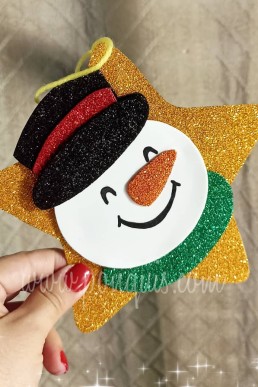 Moldes para realizar Estrella con muñeco de Nieve