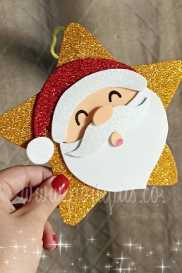 Moldes para hacer estrella con santa Claus