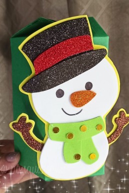 Moldes para realizar Cajitas de regalo o dulces de muñeco de Nieve