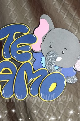 Moldes de Letrero Te Amo con elefante en foami para descargar Gratis