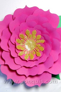 Moldes para realizar flor de papel de tamaño mediano en formato pdf