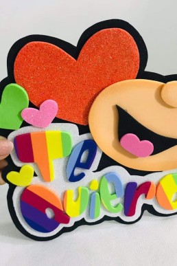 Moldes para realizar Pin Te Quiero en foami para San valentin en pdf