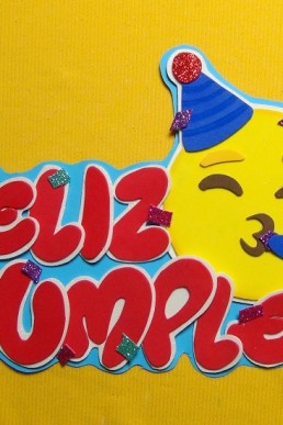 Moldes para realizar topper de emoji feliz cumple en pdf para descragra e imprimir