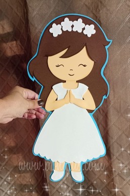 Moldes para realizar Niña decorativa de Primera comunion para descargar en pdf