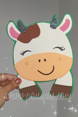Moldes de Vaca decorativa para realizar en foamy descarga GRATIS EN PDF