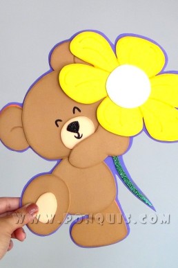 Moldes para realizar Osito decorativo topper dia de las Madres desraga Gratis en pdf