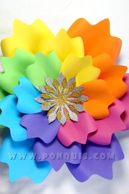 Moldes de pètalos para hacer flor de papel gigantes descarga GRATIS en PDF