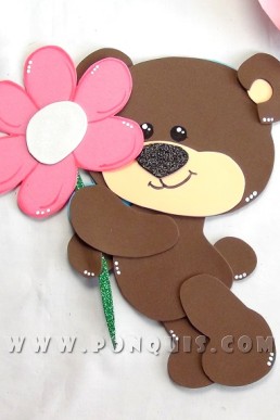 mMoldes de osito con flor para decorat el dia de las Madres descarga gratis