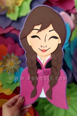 Moldes para realizar Topper decorativo de Ana de Frozen descarga Gratis en PDF