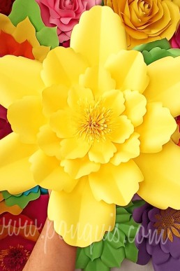 Moldes para realizar flor de papel Carulina para decoraciones de fiestas y eventos